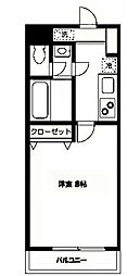 あんぷるふぉれすと 1Kの間取図画像