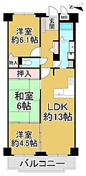 コスモ北野田 3LDKの間取図画像