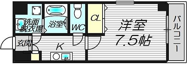 靭誠館 ｜大阪府大阪市西区靱本町１丁目(賃貸マンション1K・6階・24.96㎡)の写真 その2