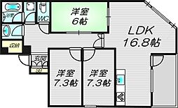 シオンズガーデン花川 3LDKの間取図画像