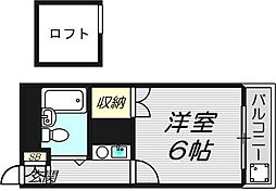 フォレスト泉 1Kの間取図画像