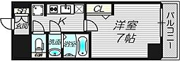 プレサンス堺筋本町駅前シェル 1Kの間取図画像