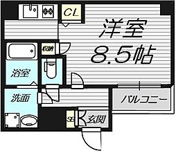 ベストレジデンス九条 1Kの間取図画像