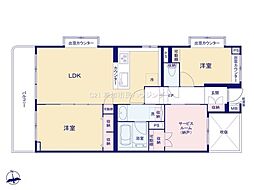 ライオンズマンション谷塚第2 2SLDKの間取図画像