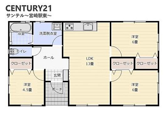 間取り 都城一万城町モデルハウス　平屋