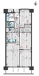 東大和グリーンタウン1号棟 3LDKの間取図画像