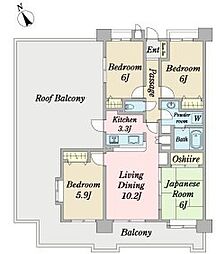 ローヤルガーデン立川けやき台第2 4LDKの間取図画像