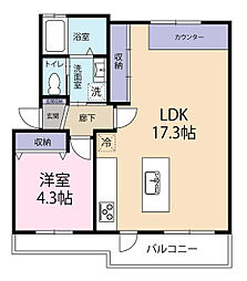 西けやき台団地1号棟 1LDKの間取図画像