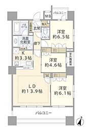 アトラス国分寺本町 3LDKの間取図画像