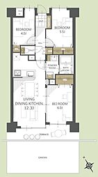 コスモ立川サングレイス 3LDKの間取図画像