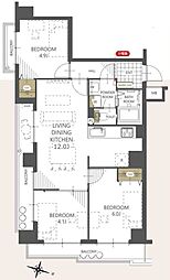 セザールプラザ府中 3LDKの間取図画像