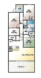 クレヴィア京王堀之内パークナード13番街 3SLDKの間取図画像
