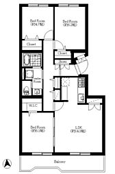 西原グリーンハイツ9号棟 3LDKの間取図画像