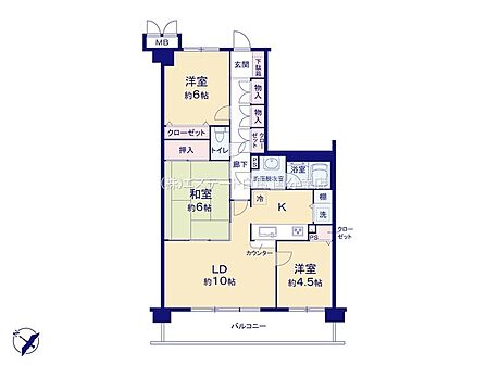3LDK 間取り
