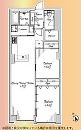 三鷹紅林マンション 2LDKの間取図画像