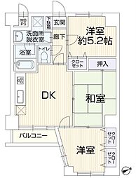 日神パレス立川第2 3LDKの間取図画像