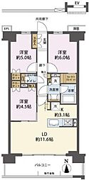 レーベン府中若松町DUASS 3LDKの間取図画像