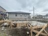 外観：建物のモデルハウスのご見学予約もスタートしました。当日のご見学予約も大歓迎ですので、お気軽にお問合せください。 
