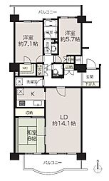 ガーデンハイツ小平1番館 3LDKの間取図画像