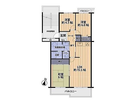 ゆとりあるリビング・洗面室を配したファミリー向け3LDK。用途多彩な和室を配した間取りは幅広い世代のご家族にオススメです。