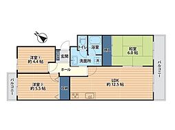 チサンマンション若葉 3LDKの間取図画像
