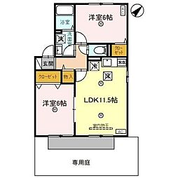 アルカディアB 2LDKの間取図画像