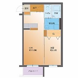 ハートフル・セイシーズ 1LDKの間取図画像