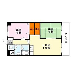 エミナール南草津 2LDKの間取図画像