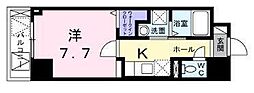 AZレジデンス草津本陣 1Kの間取図画像