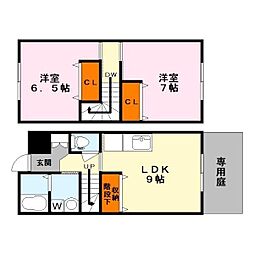 ボナンザ宇川 2LDKの間取図画像