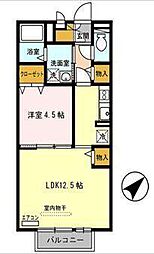 ファミール佐々木 1LDKの間取図画像