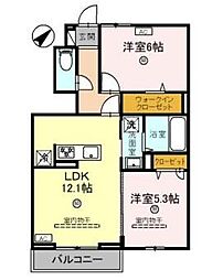LeLienルリアン 2LDKの間取図画像