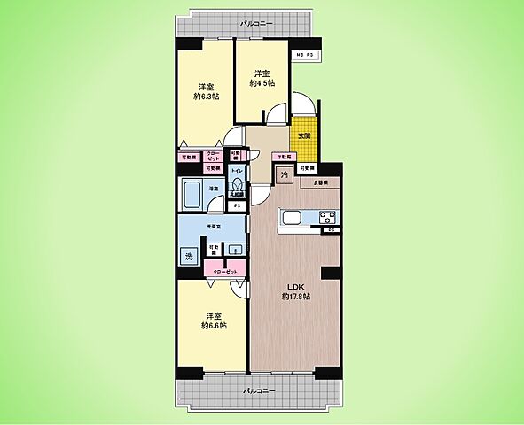 間取り シーアイハイツ町田B棟 5階/-