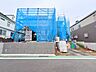 外観：建築中の戸建て外観前面道路に面した敷地