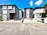 外観：新築の2棟駐車場付き住宅、閑静な住宅街に立地
