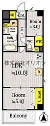VORT中村IIresidence 2LDKの間取図画像