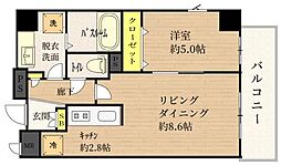 メゾン・プティシエル 1LDKの間取図画像