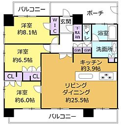 グランシアタワー狭山 3LDKの間取図画像