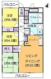 ライオンズガーデン新所沢 3LDKの間取図画像