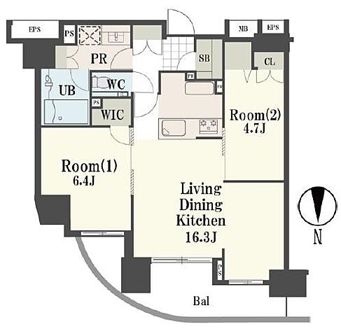 間取り クリオレジダンス八王子ザ・マークス　中古マンション 14階/-