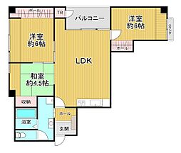 賀陽コーポラス 3LDKの間取図画像