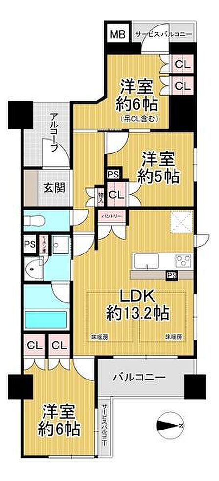 3LDK 間取り