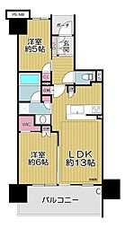 シティテラス京橋 2LDKの間取り