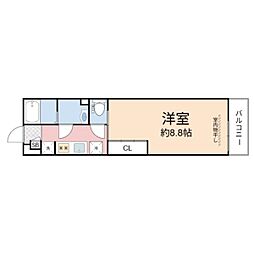 リブリ・アベリア 1Kの間取図画像