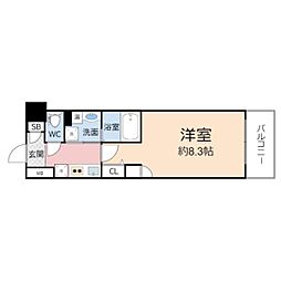 ブランシュ京橋 1Kの間取図画像