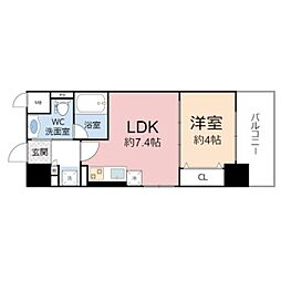 LaCASA京橋 1LDKの間取図画像