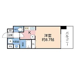 マンションはりげん ワンルームの間取図画像