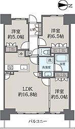 リバーガーデン四天王寺 3LDKの間取図画像