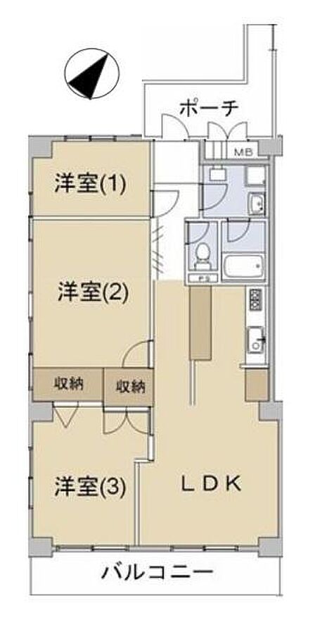 3LDK 間取り