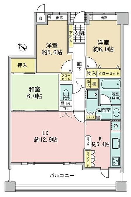 2階部分の3LDK間取り!